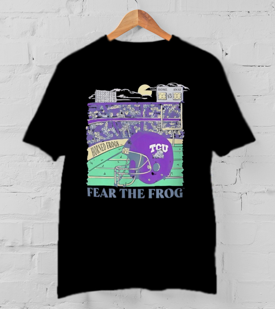 TCU Horned Frogs Football Fear The Frog Helmet Stadium Scene T-Shirt