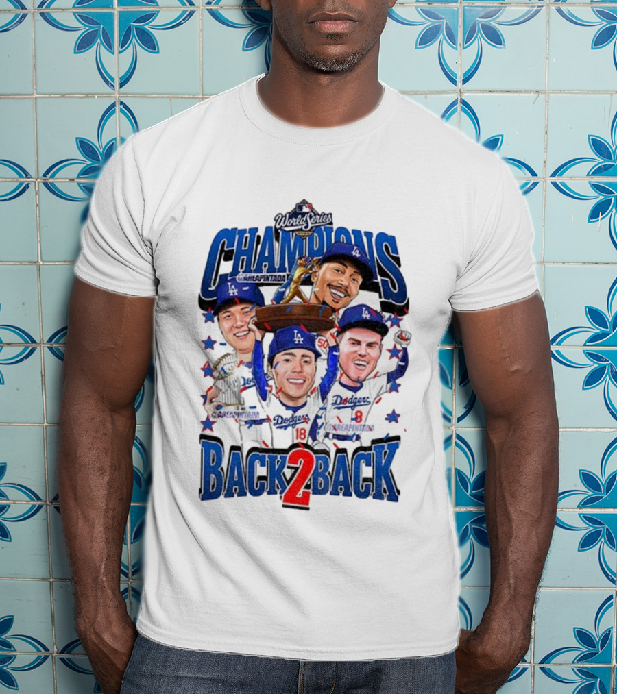 Los Angeles Dodgers World Series Champions Back 2 Back MLB Baseball 2025 T-Shirt
