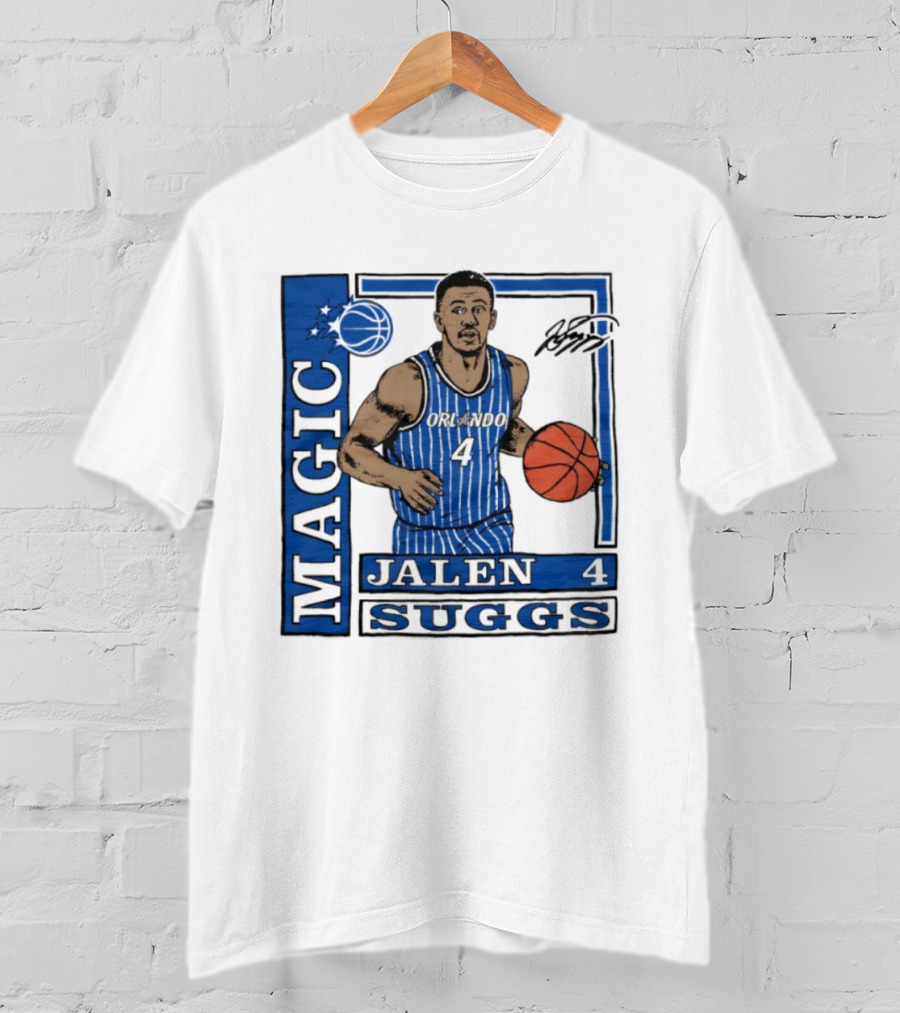 Orlando Magic Jalen Suggs Signature Wax Pack Basketball Player Number 4 T-Shirt