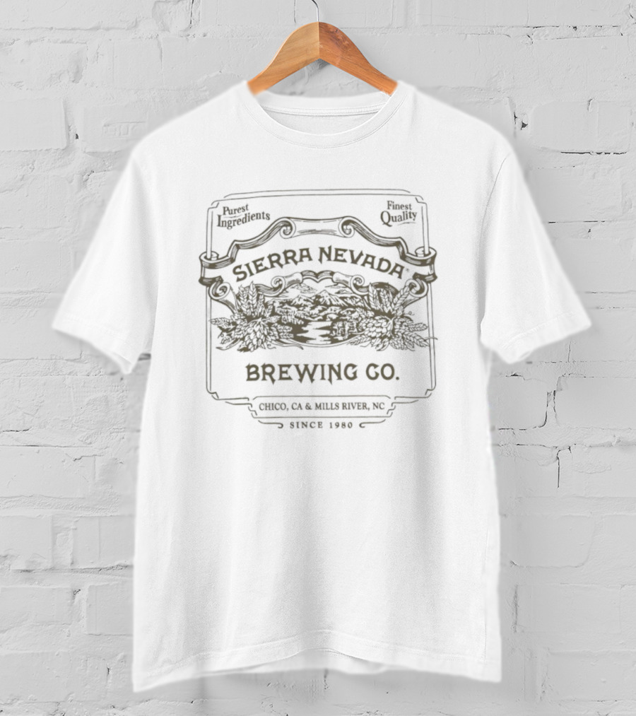 Sierra Nevada Brewing Co. Chico California Fresh Seal Quality Beer Estd 1980 T-Shirt