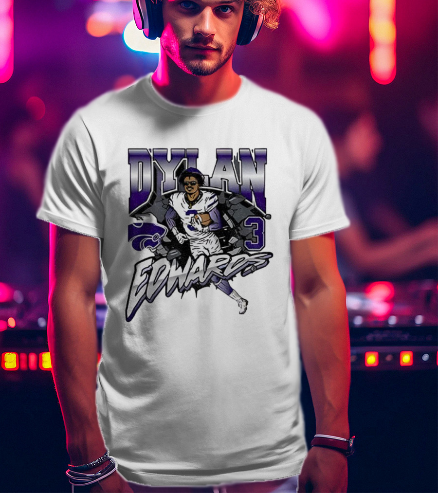 Dylan Edwards 3 Kansas State Wildcats Football NFL 2025 Vintage T-Shirt