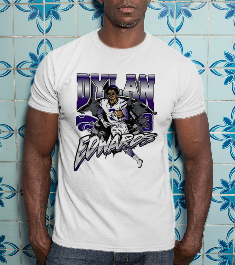 Dylan Edwards 3 Kansas State Wildcats Football NFL 2025 Vintage T-Shirt