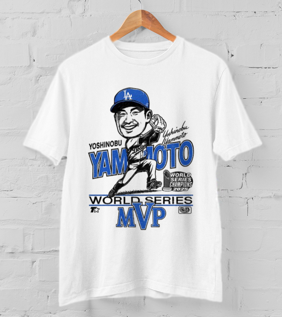 Yoshinobu Yamamoto Los Angeles Dodgers World Series MVP 2025 Baseball Caricature T-Shirt