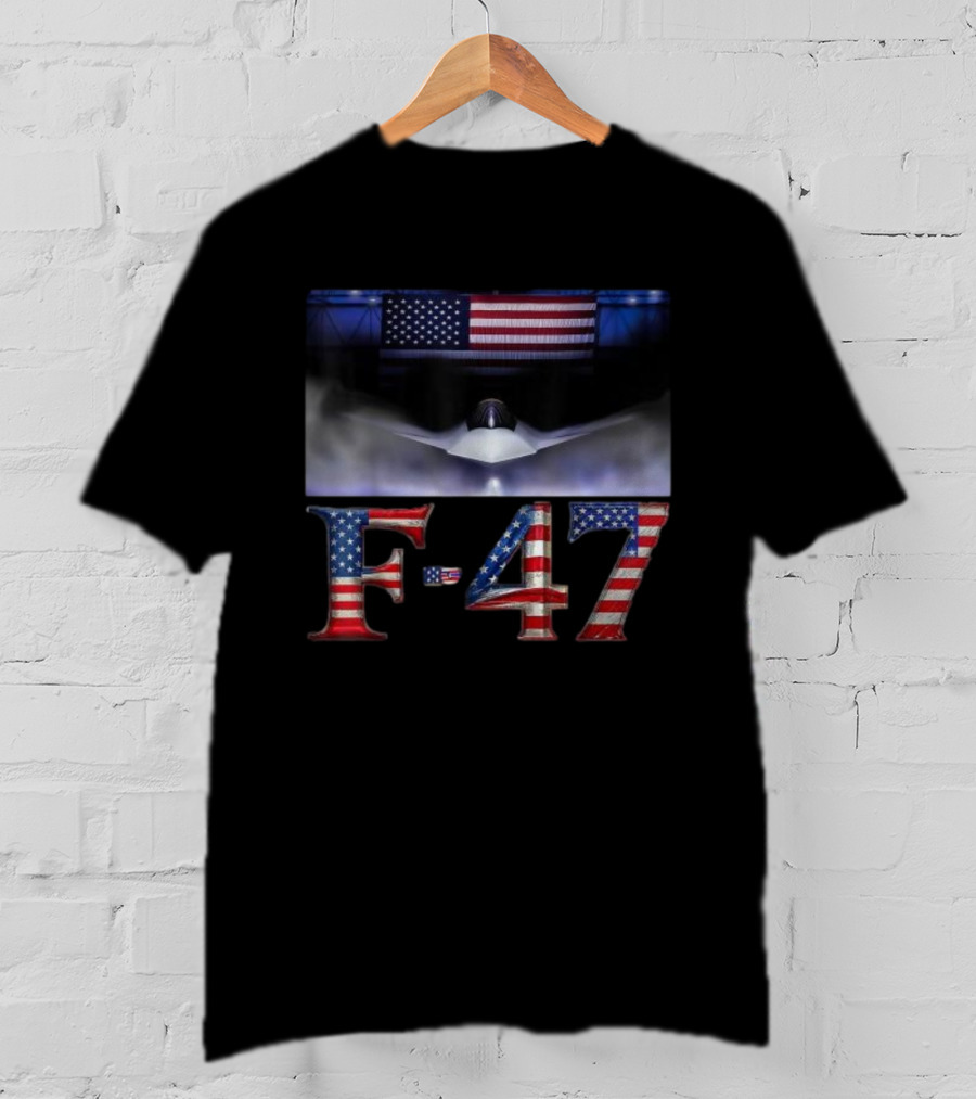 F-47 Fighter Jet American Flag Aircraft T-Shirt