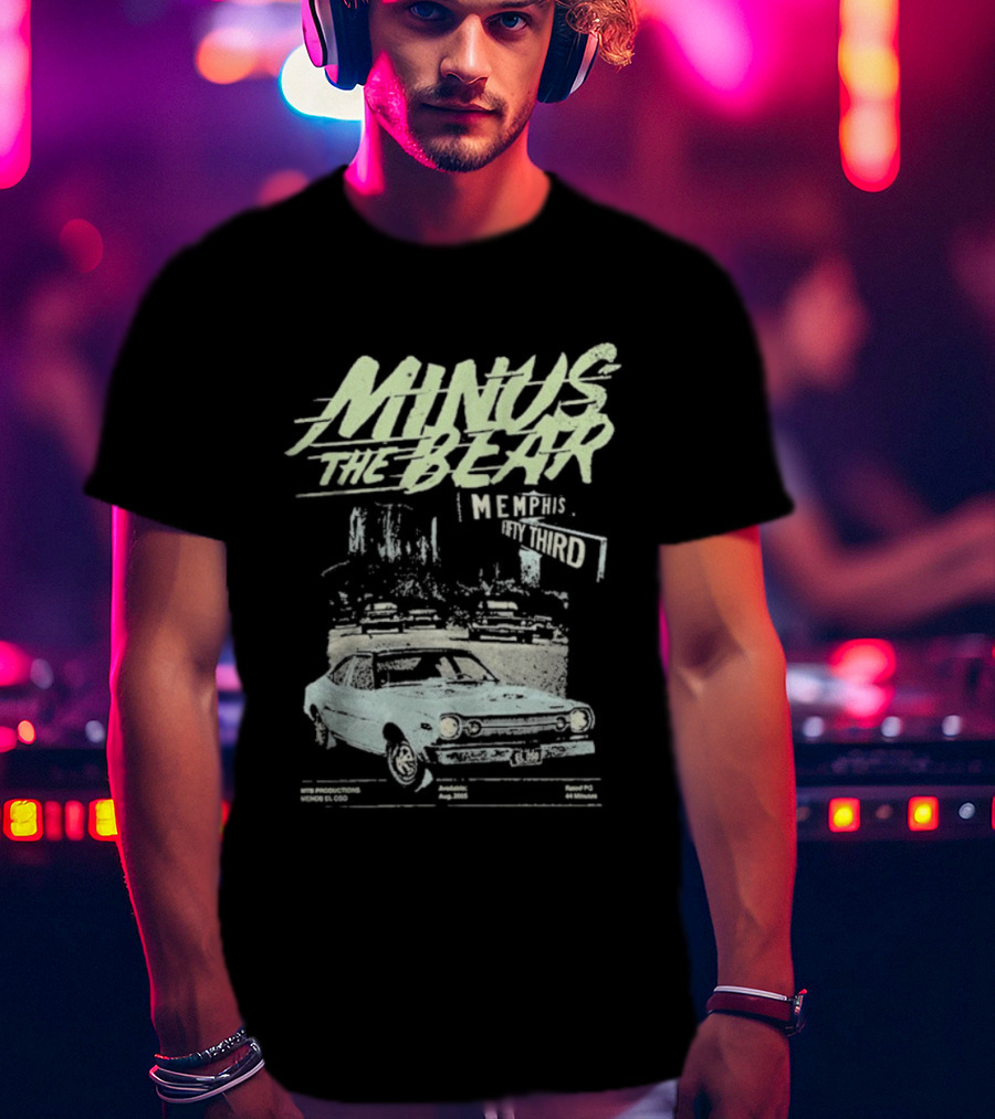 Minus The Bear Memphis & 53rd Vintage Car Illustration T-Shirt