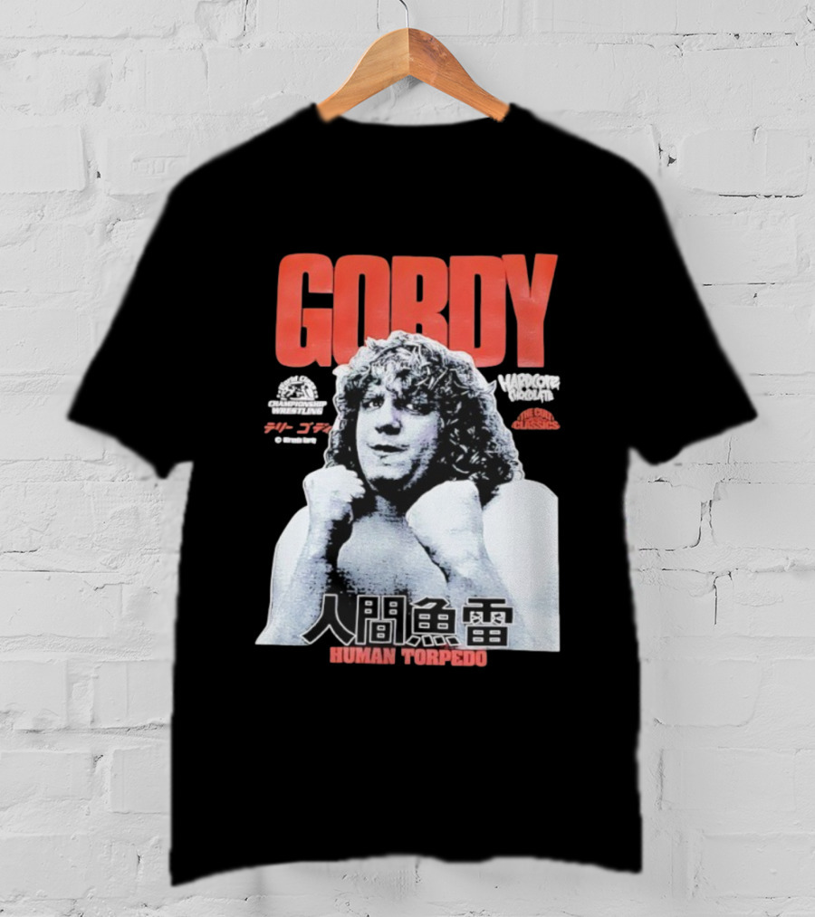 Gordy Human Torpedo Terry Championship Wrestling Hardcore Legend T-Shirt
