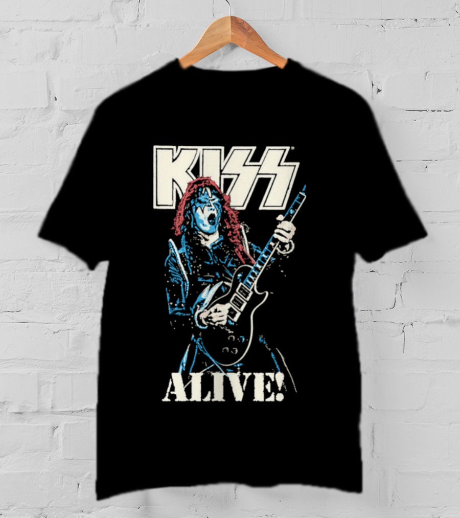 KISS Alive Spaceman Guitarist Retro Style T-Shirt