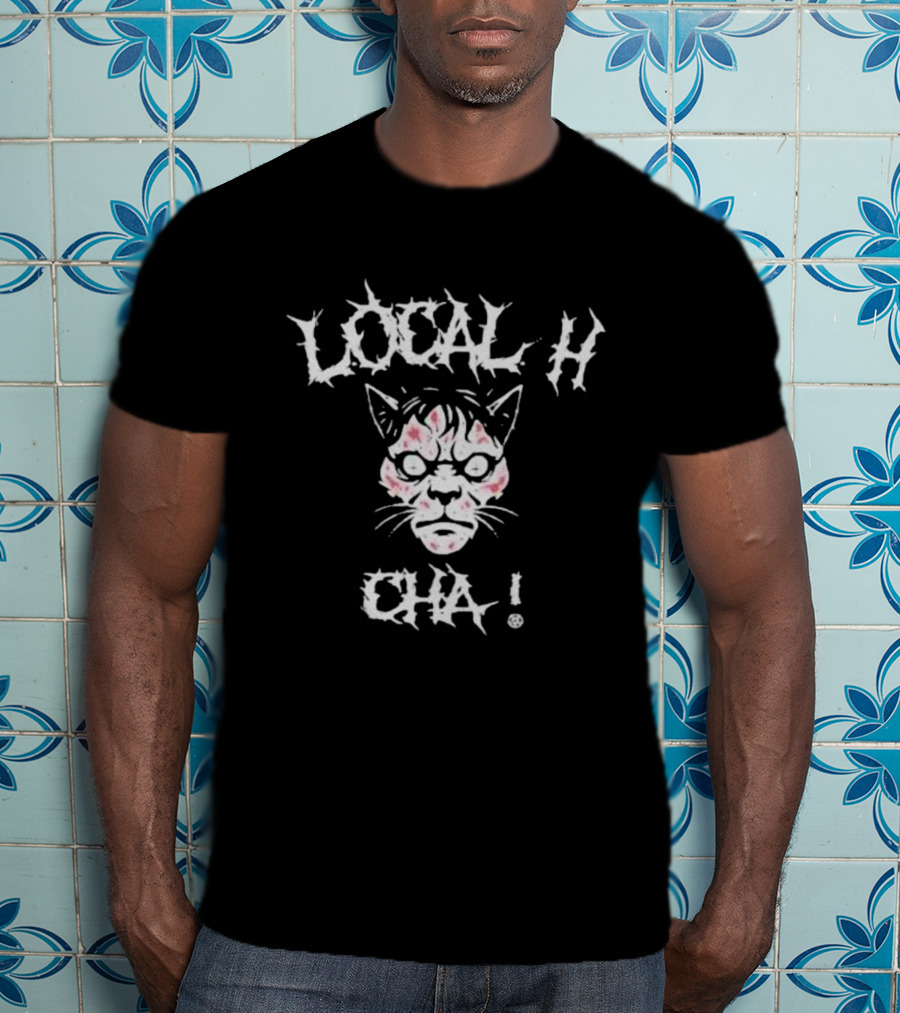 LOCAL H CHA Cat Face Design T-Shirt