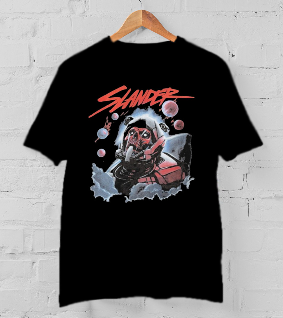 Slander Skull Bubbles Red Mech Style T-Shirt