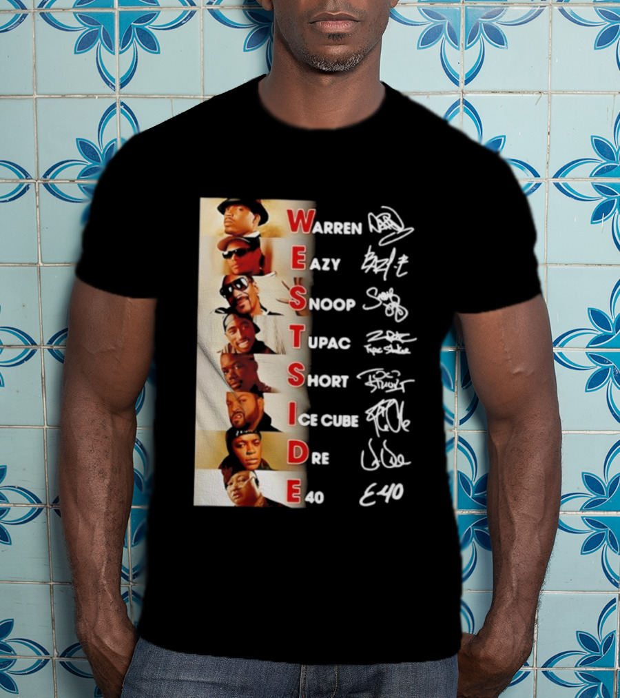 Westside Warren Eazy Snoop Tupac Short Ice Cube Dre E-40 Classic Signature T-Shirt