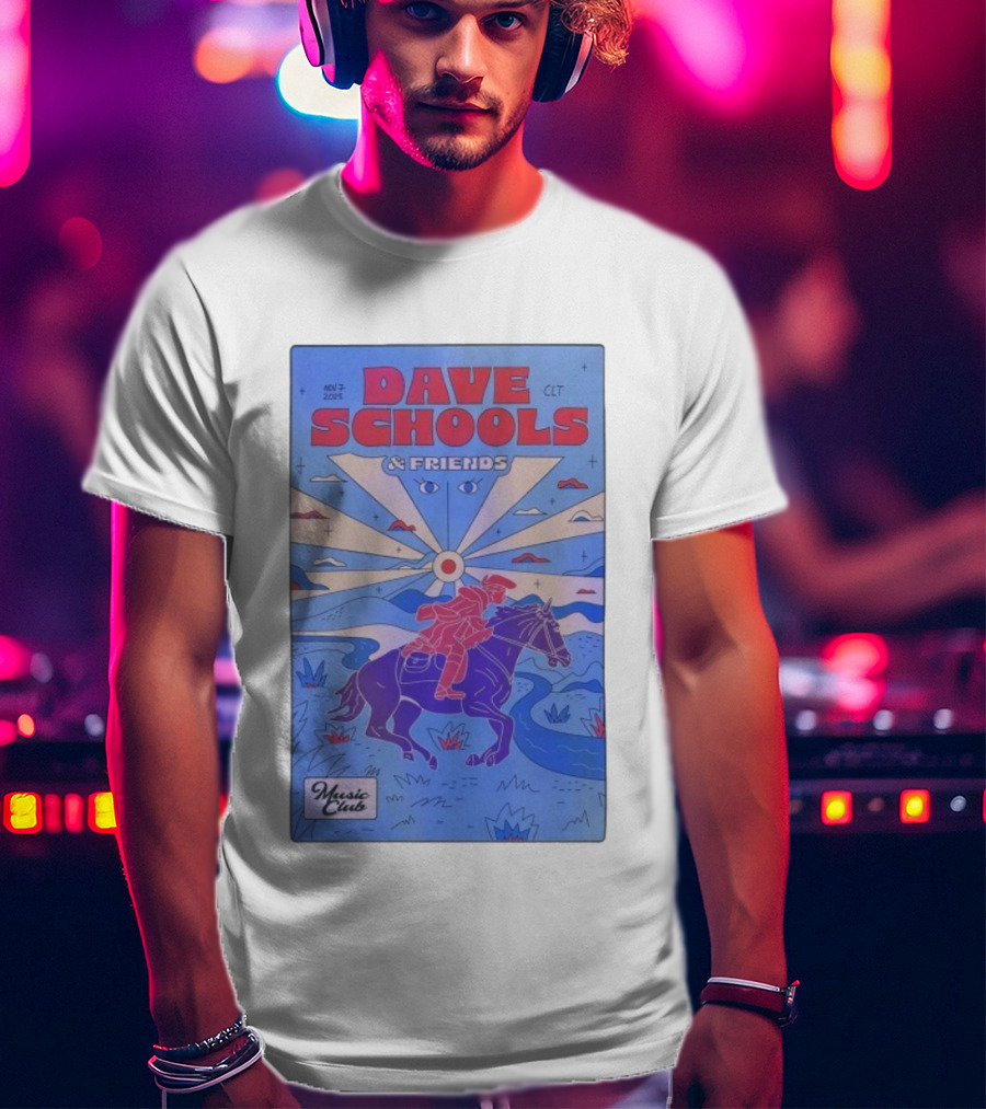 Dave Schools & Friends Nov 7 2025 Music Club Charlotte Rider Scenic Design T-Shirt