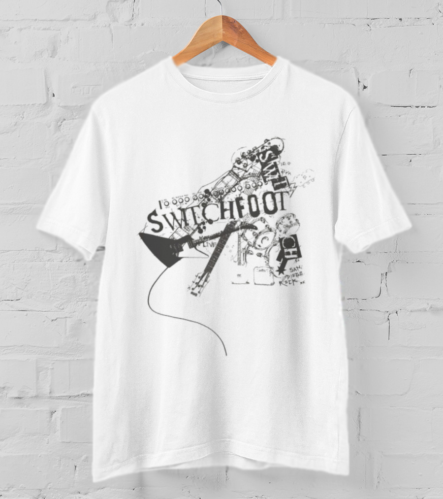 Switchfoot San Diego Rock Guitar Words Illustration T-Shirt
