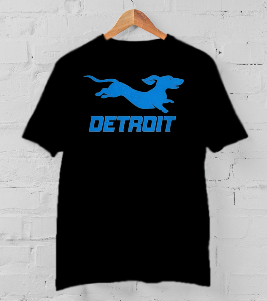 Detroit Lions Football Dachshund DETROIT T-Shirt