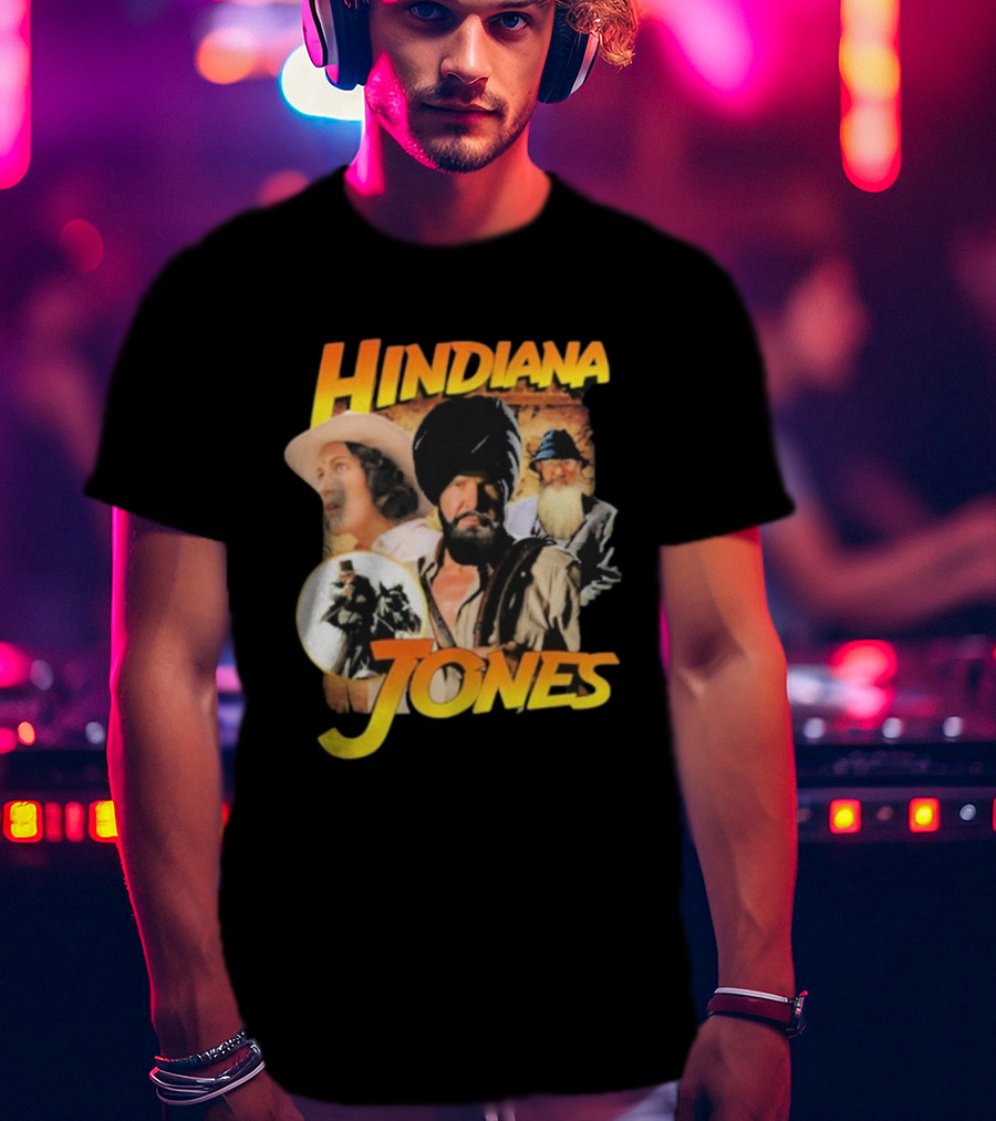 Hindiana Jones Adventure Turban Fedora Characters Indiana Jones Movie Theme T-Shirt