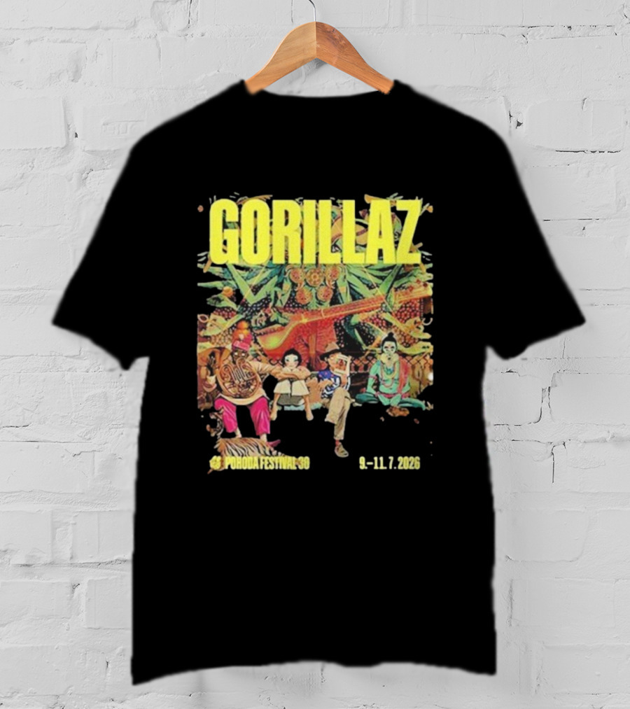 Gorillaz Pohoda Festival July 9-11 2026 Vibrant Music Artistry T-Shirt