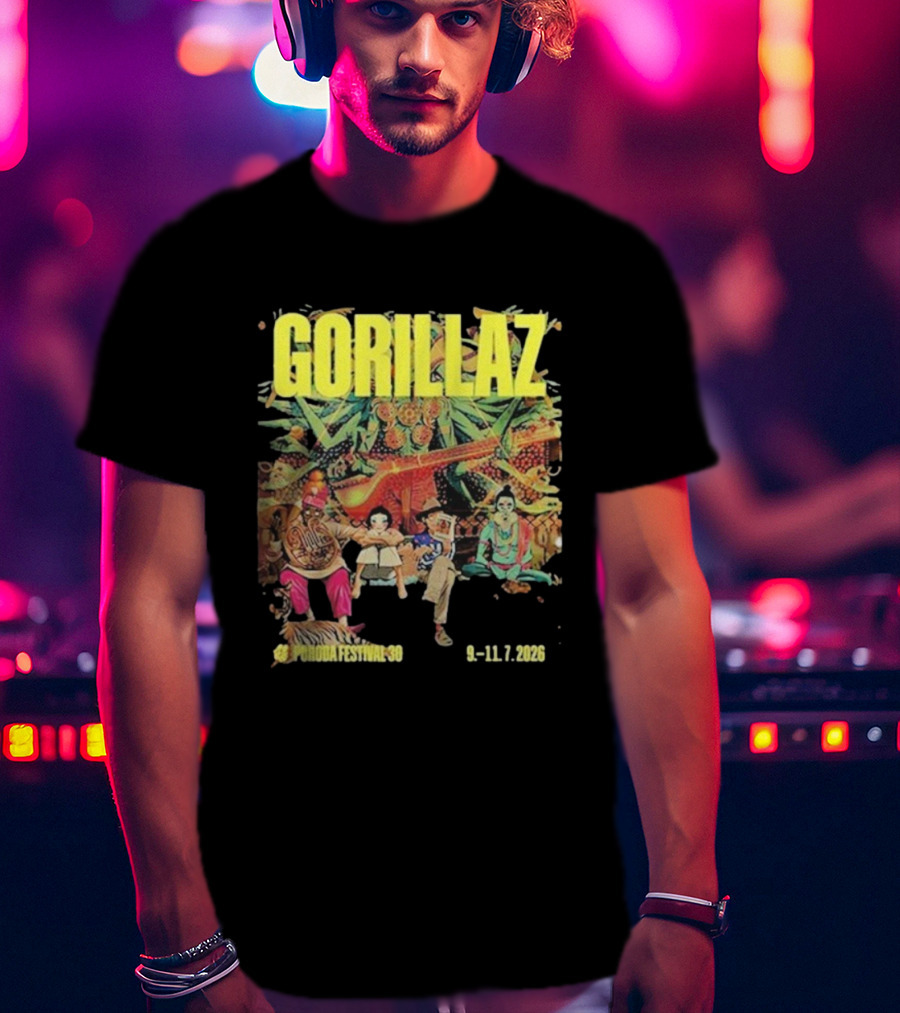 Gorillaz Pohoda Festival July 9-11 2026 Vibrant Music Artistry T-Shirt