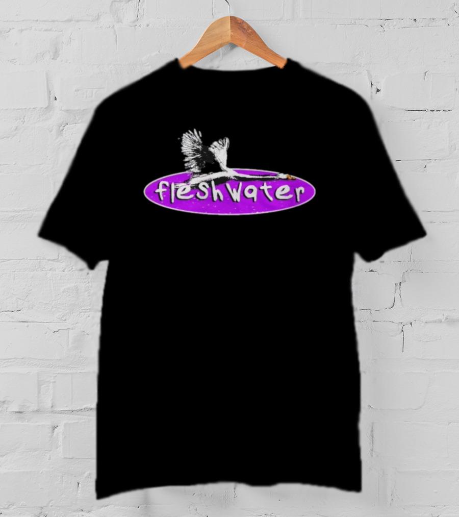 Fleshwater Swan Purple Oval Graphic T-Shirt