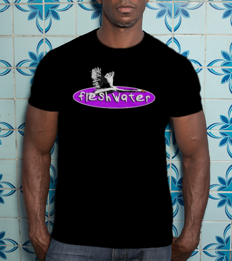 Fleshwater Swan Purple Oval Graphic T-Shirt