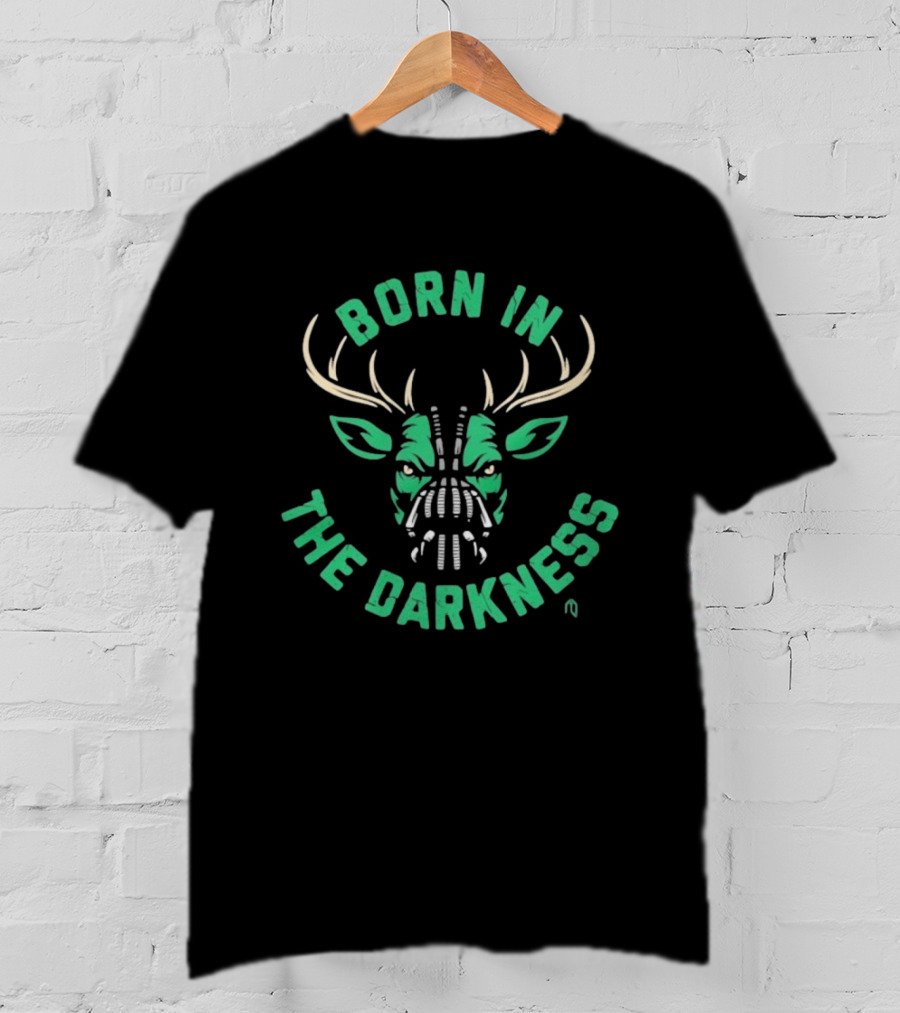 Milwaukee Bucks Born In The Darkness Deer Face Mask T-Shirt