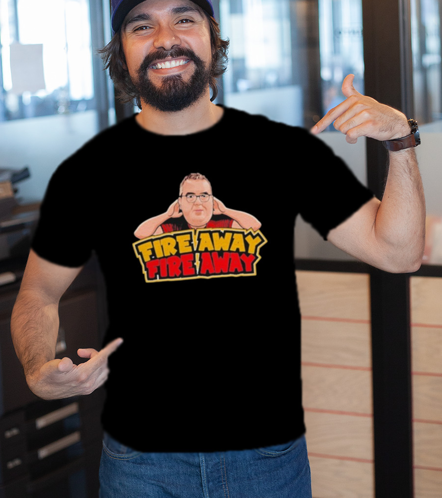 Stephen Bunting Fire Away Dart Player Cartoon Character Blocking Ears T-Shirt