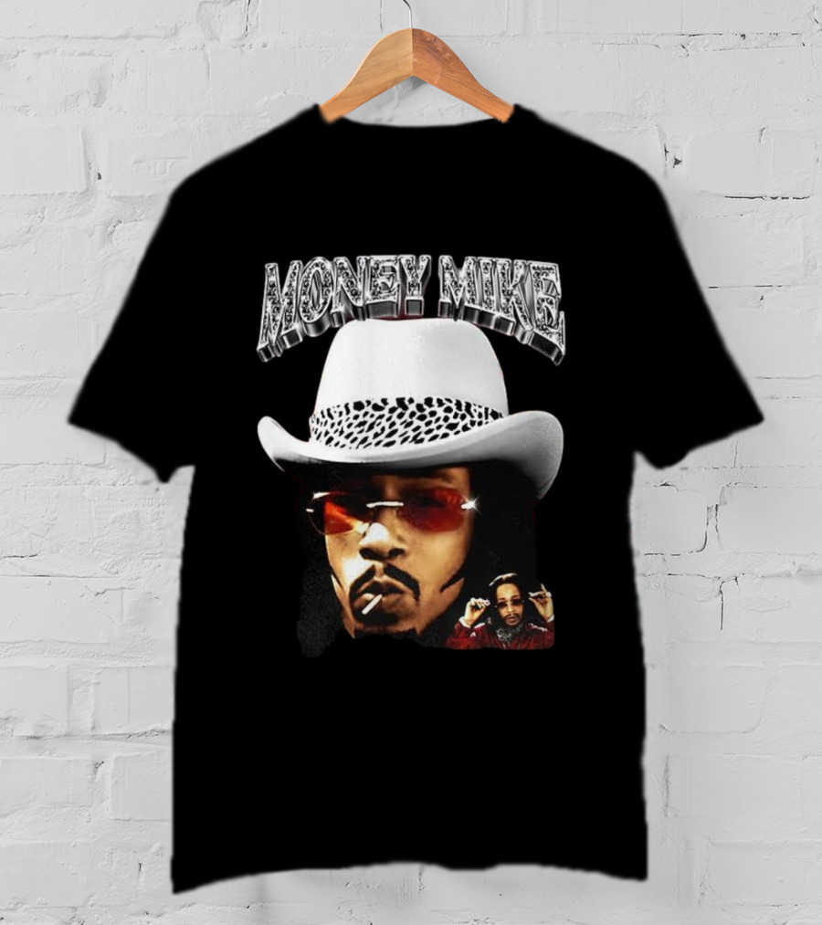 Money Mike Friday After Next Character Big Face White Hat Sunglasses T-Shirt