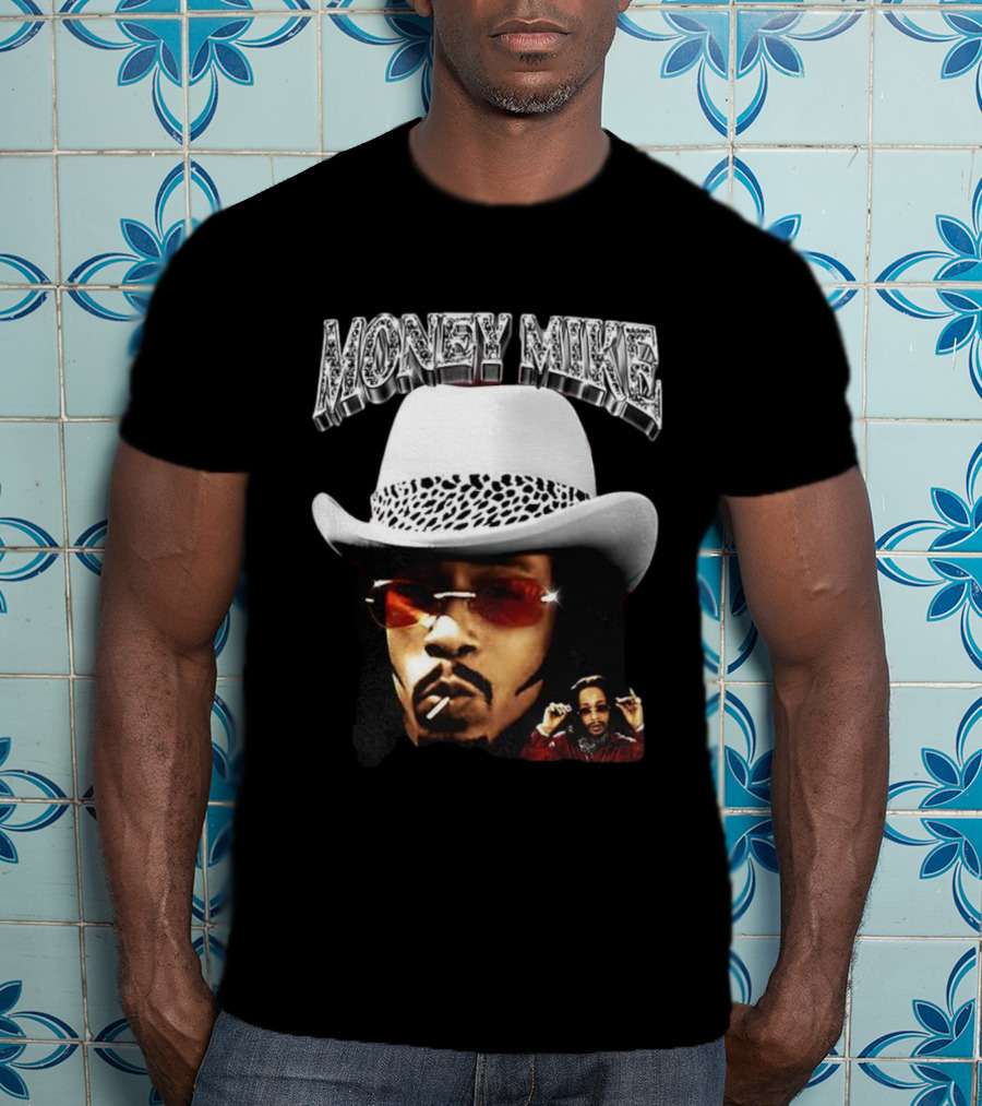 Money Mike Friday After Next Character Big Face White Hat Sunglasses T-Shirt