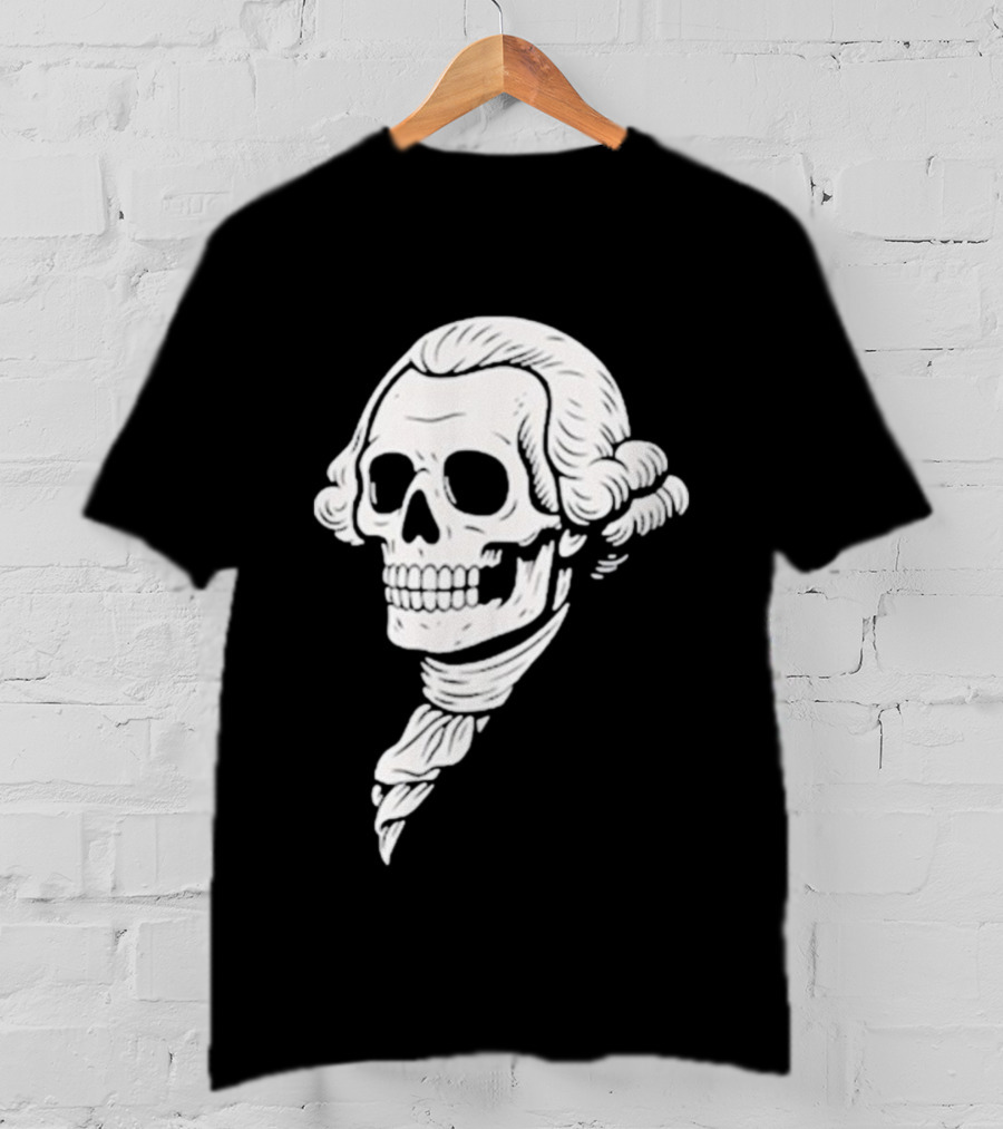 Poor Richard Monogram Skull Wig Icon T-Shirt