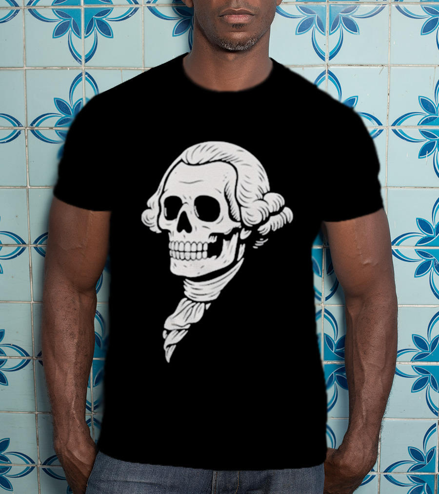 Poor Richard Monogram Skull Wig Icon T-Shirt