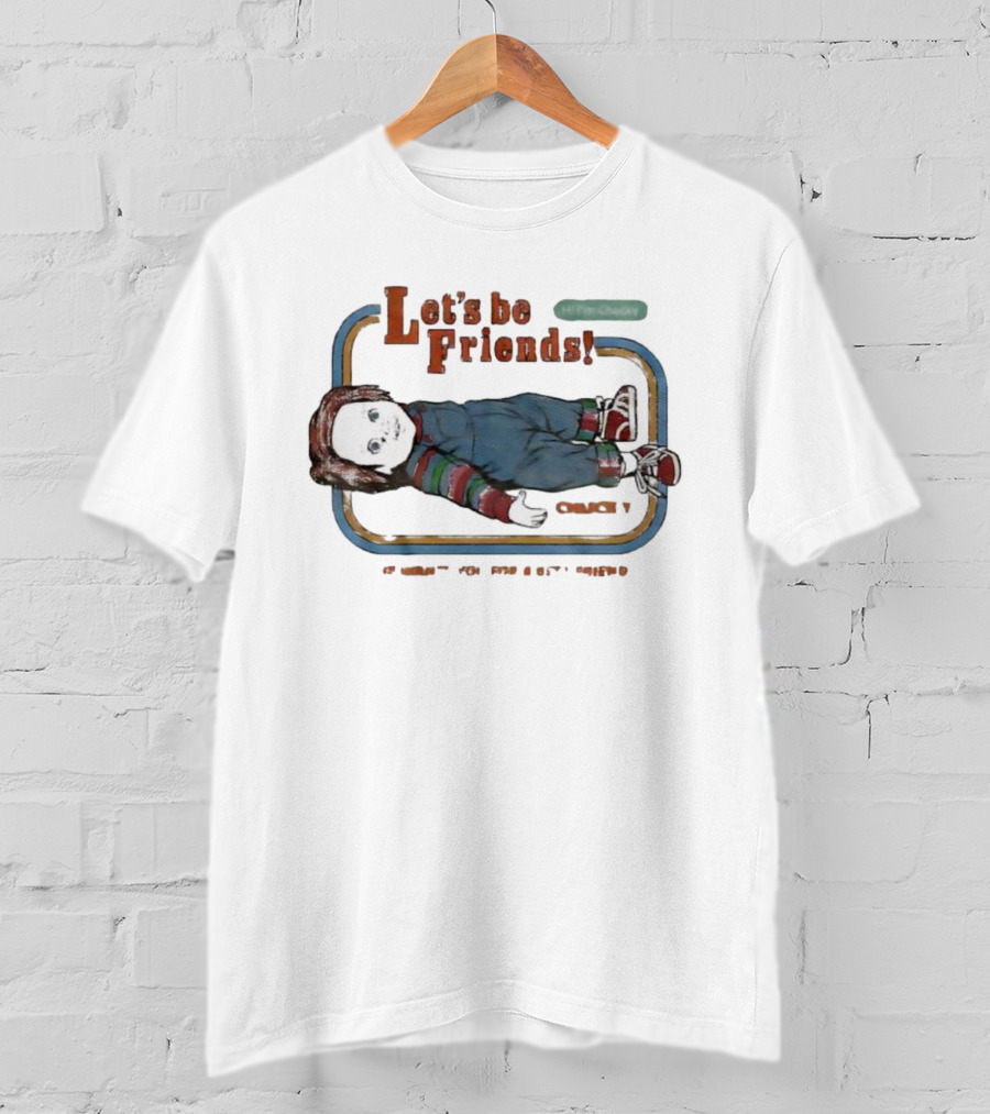 Let’s Be Friends Chucky Retro Style Horror Movie Character T-Shirt