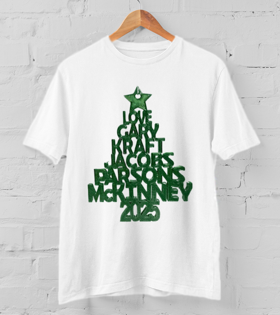 2025 Love Gary Kraft Jacobs Parsons McKinney Christmas Tree T-Shirt