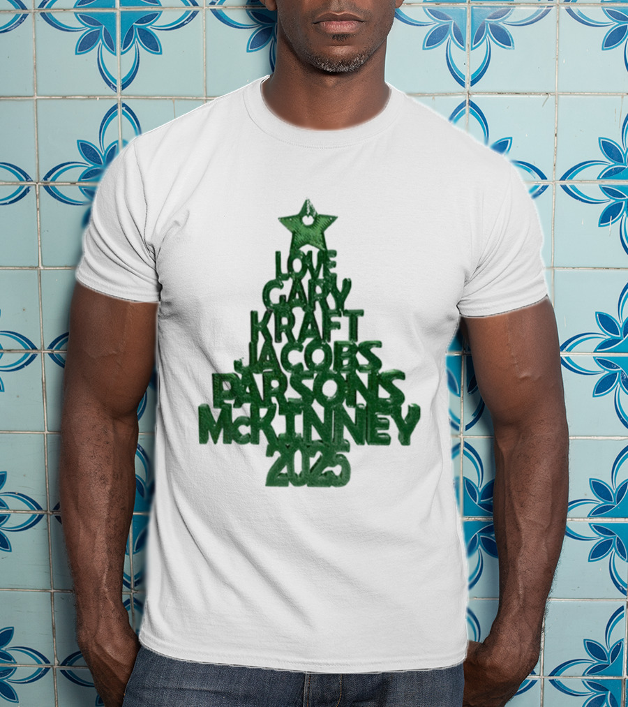 2025 Love Gary Kraft Jacobs Parsons McKinney Christmas Tree T-Shirt