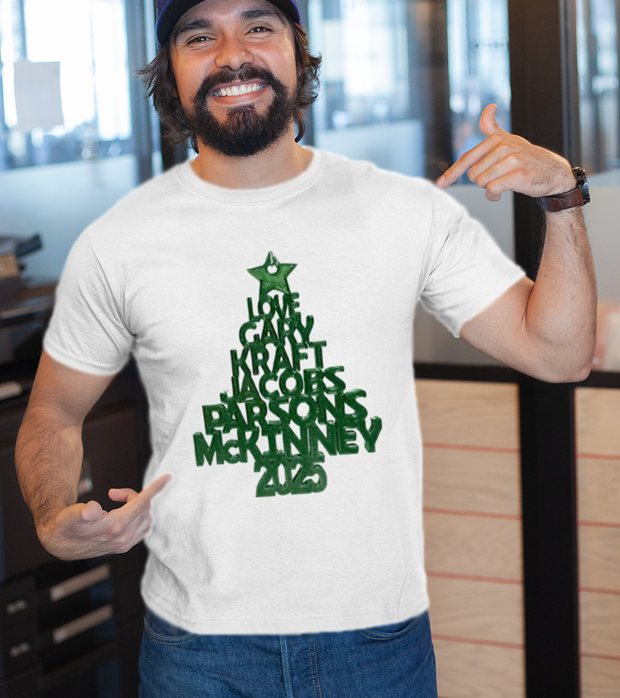 2025 Love Gary Kraft Jacobs Parsons McKinney Christmas Tree T-Shirt
