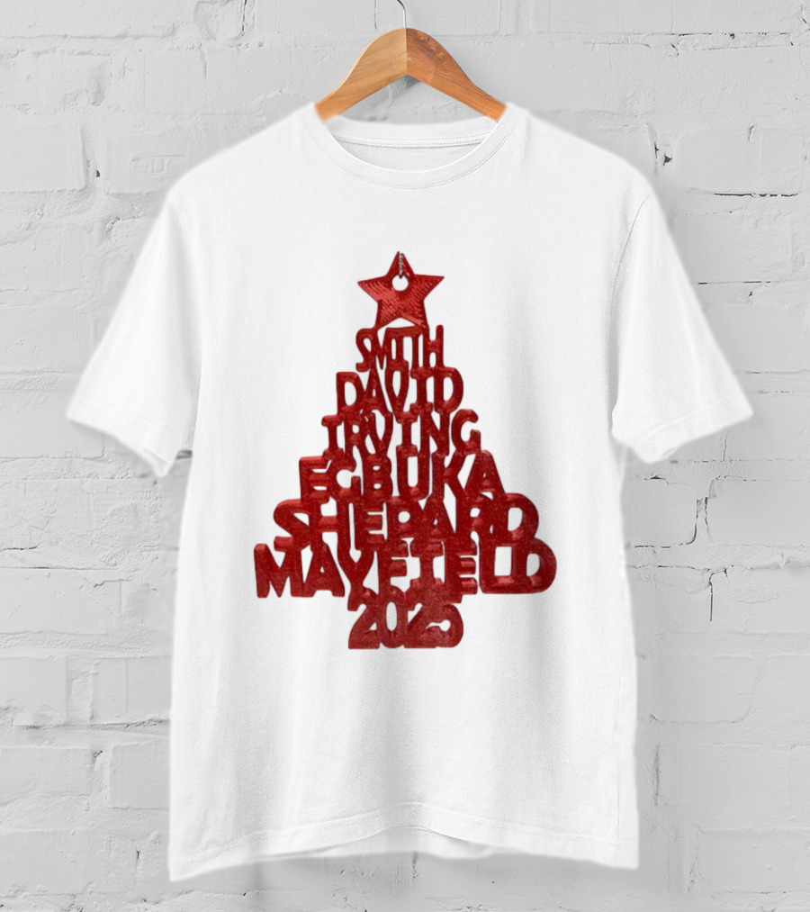 2025 Smith David Irving Egbuka Shepard Mayfield Christmas Tree T-Shirt