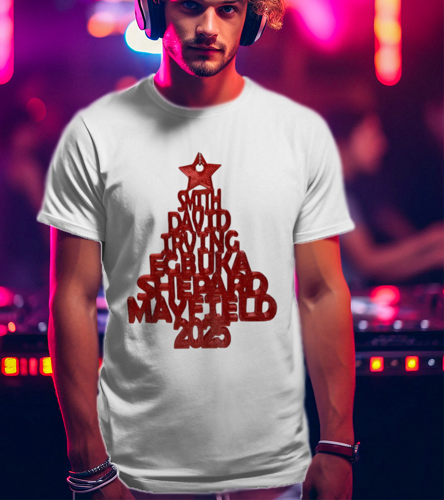 2025 Smith David Irving Egbuka Shepard Mayfield Christmas Tree T-Shirt