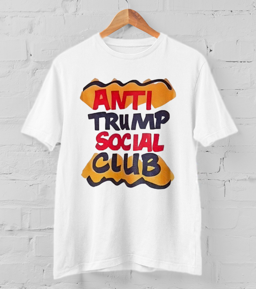 Anti Trump Social Club Parody Typography Political Statement T-Shirt