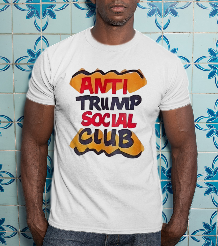 Anti Trump Social Club Parody Typography Political Statement T-Shirt