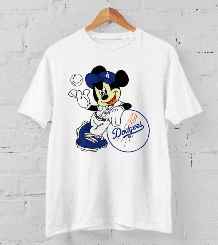 Mikey Dodgers Baseball Champs Los Angeles Logo T-Shirt