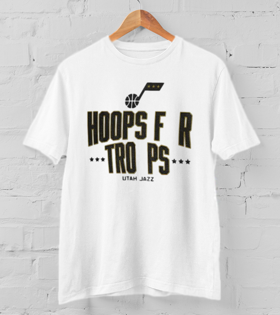 Utah Jazz NBA Basketball Hoops For Troops T-Shirt