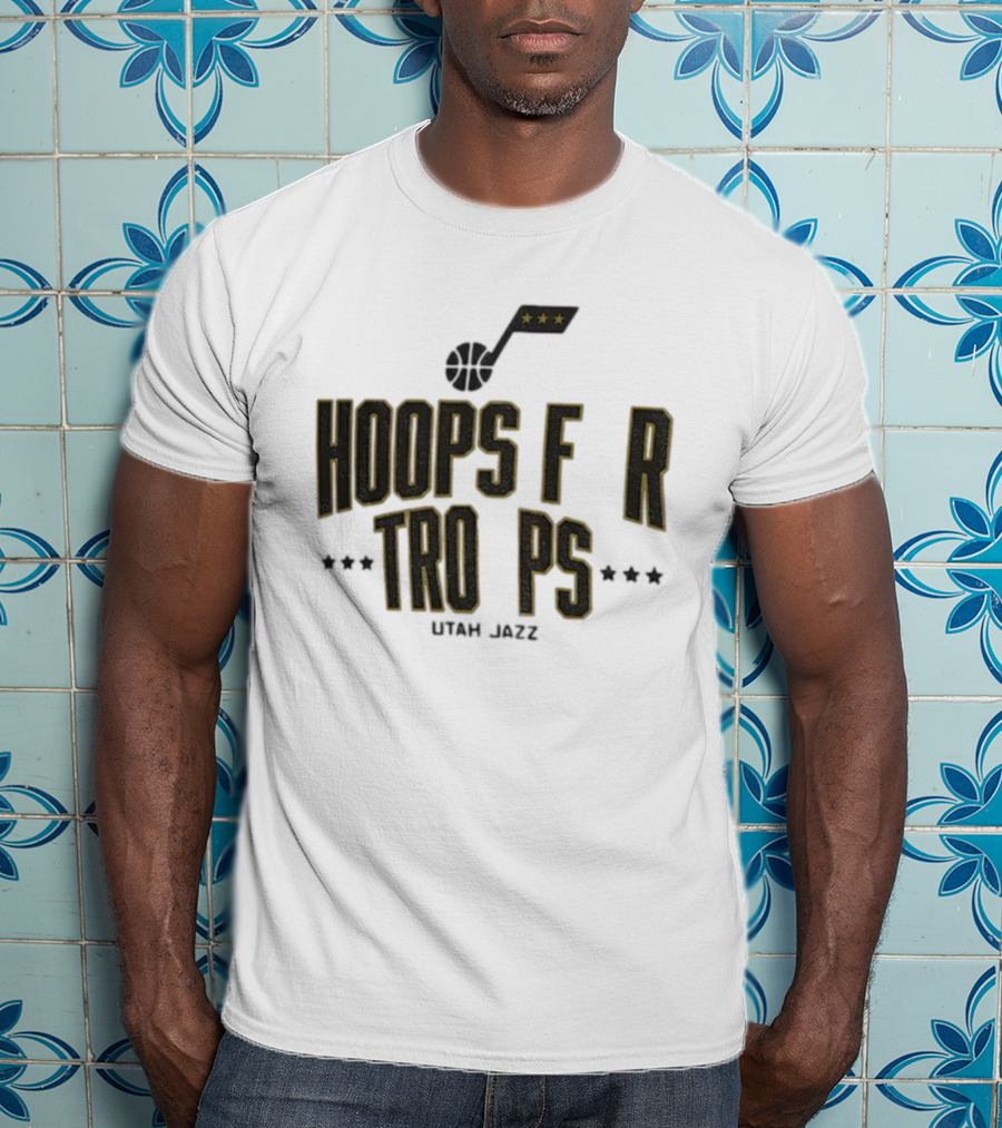 Utah Jazz NBA Basketball Hoops For Troops T-Shirt