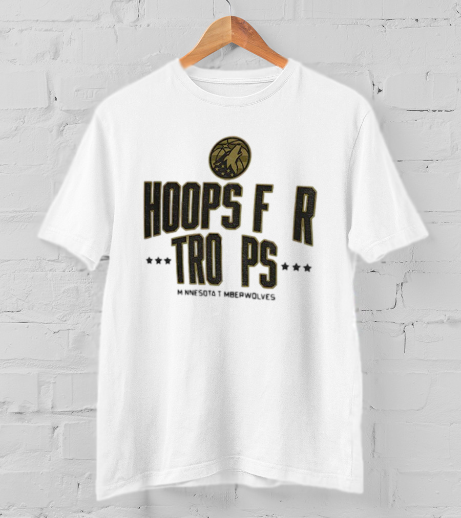 Minnesota Timberwolves Hoops For Troops NBA Basketball Support T-Shirt