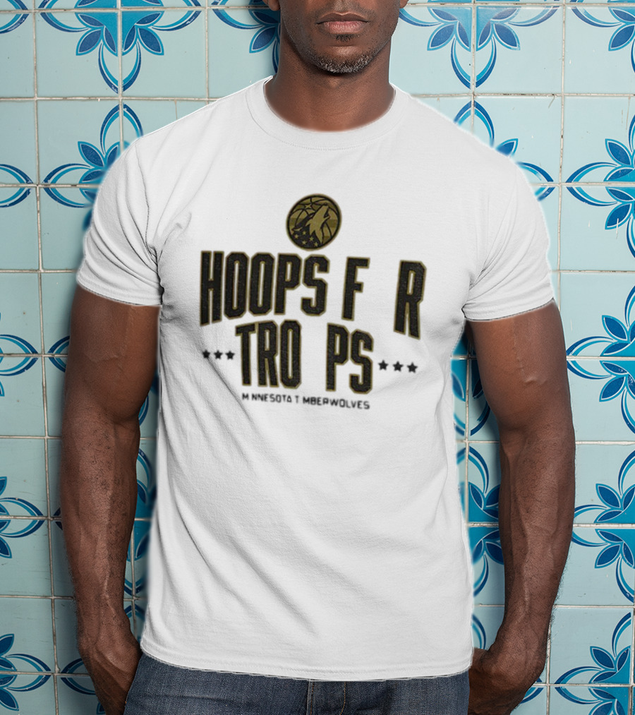 Minnesota Timberwolves Hoops For Troops NBA Basketball Support T-Shirt