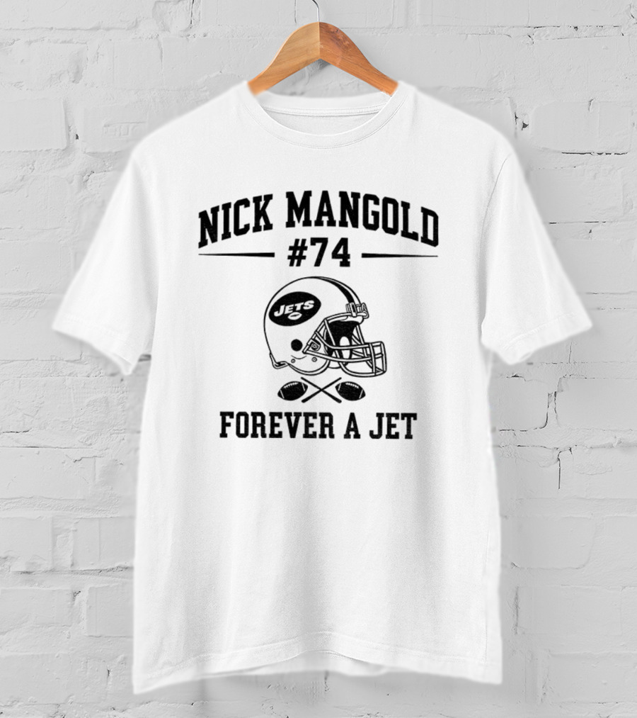 Nick Mangold 74 Forever A Jet New York Jets Helmet T-Shirt