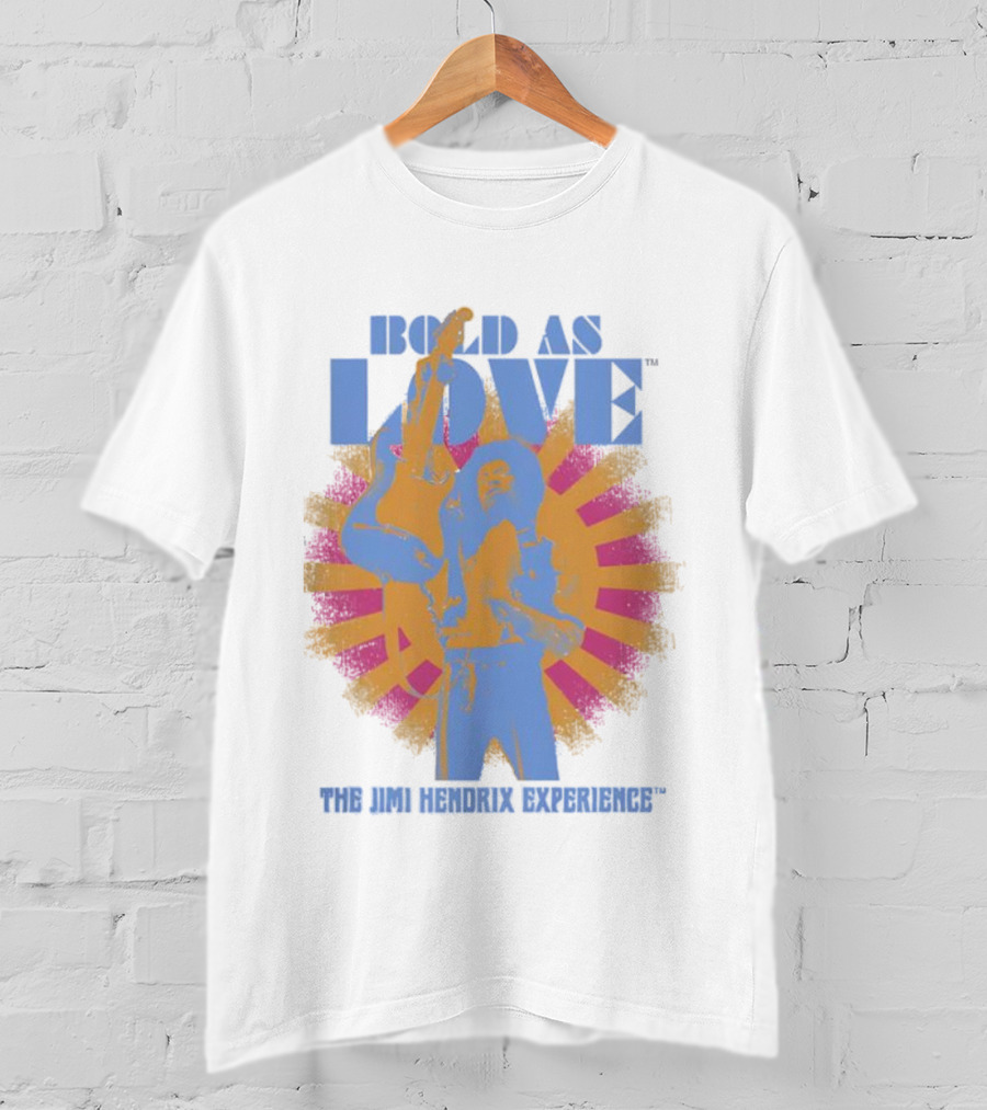 Bold As Love The Jimi Hendrix Experience Psychedelic Sunburst Guitar Art T-Shirt