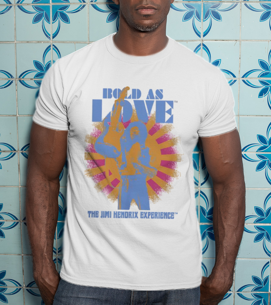Bold As Love The Jimi Hendrix Experience Psychedelic Sunburst Guitar Art T-Shirt