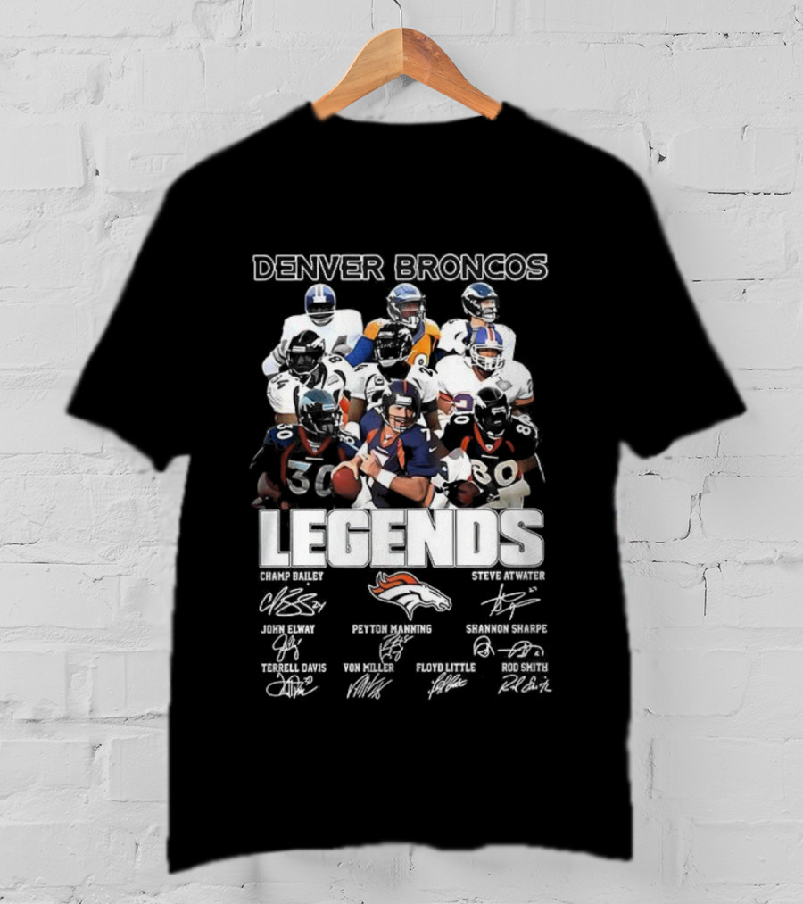 Denver Broncos Legends Signatures And Iconic Players T-Shirt