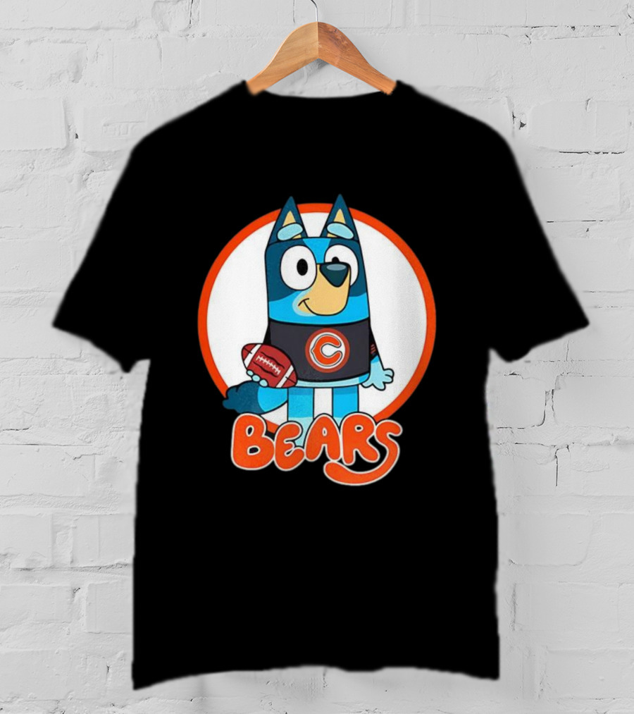 Bluey Bears Football Cartoon Character With C Logo T-Shirt