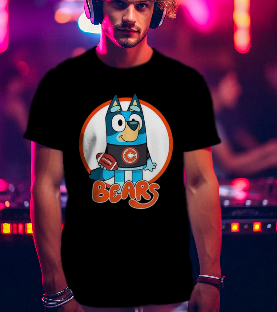 Bluey Bears Football Cartoon Character With C Logo T-Shirt
