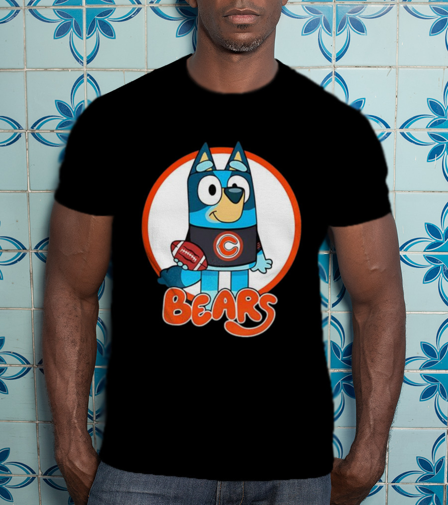 Bluey Bears Football Cartoon Character With C Logo T-Shirt