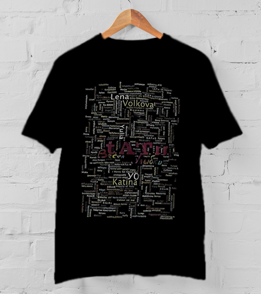 Tatu Tour 2008 World Cities Text Collage T-Shirt