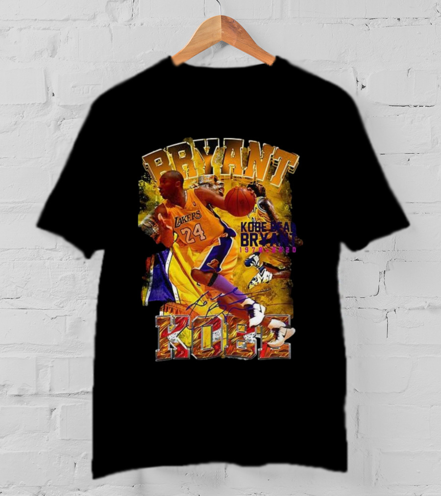 Kobe Bryant Lakers 24 Signature Basketball Legend 1978 2020 Tribute T-Shirt